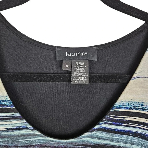 Karen Kane Multicolor Rayon Blend Scoop Neck Long Sleeve Knee Length Dress Small - Picture 7 of 10